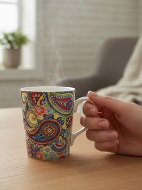 Kent Pottery Mugs Paisley Multicolor